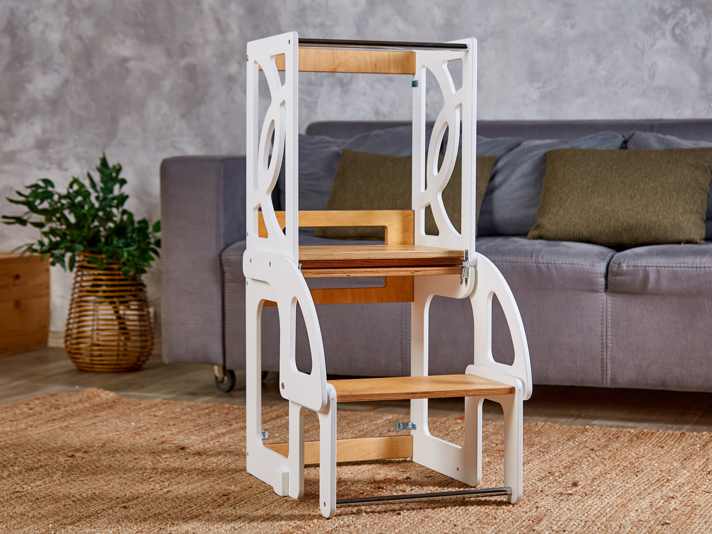 Red Step stool Learning toddler tower lernturn Kitchen helper Stool Helper Tower Children step stool Wooden step stool Toddler kitchen tower