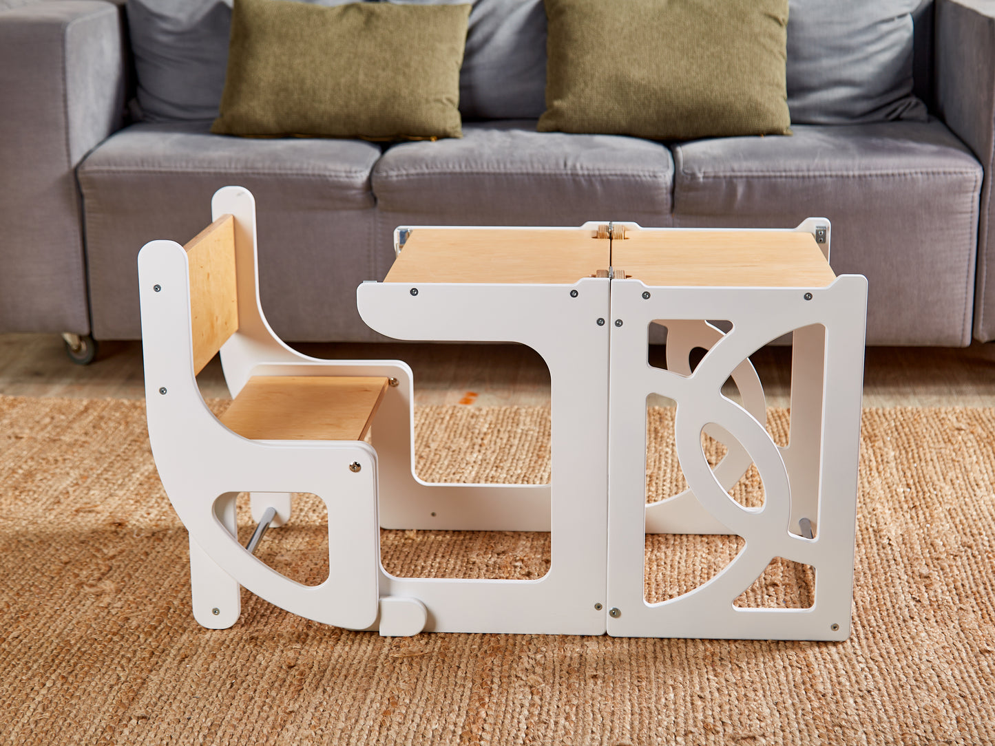 Red Step stool Learning toddler tower lernturn Kitchen helper Stool Helper Tower Children step stool Wooden step stool Toddler kitchen tower