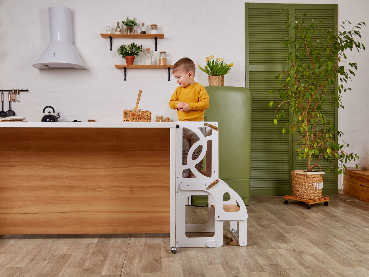 Red Step stool Learning toddler tower lernturn Kitchen helper Stool Helper Tower Children step stool Wooden step stool Toddler kitchen tower