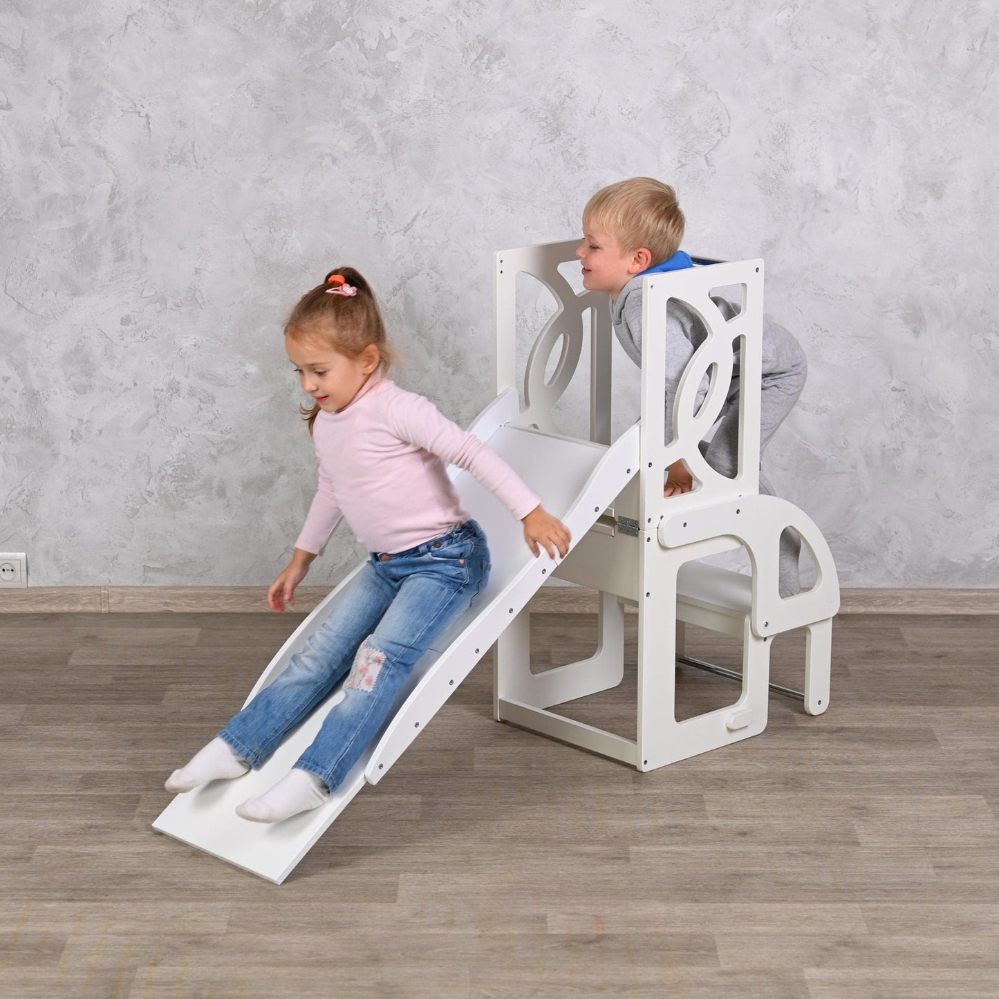BLACK Learning Convertible tower & table kitchen step stool 2in1 Learning Helper Tower montessori toddler tower kitchen step stool lernturm