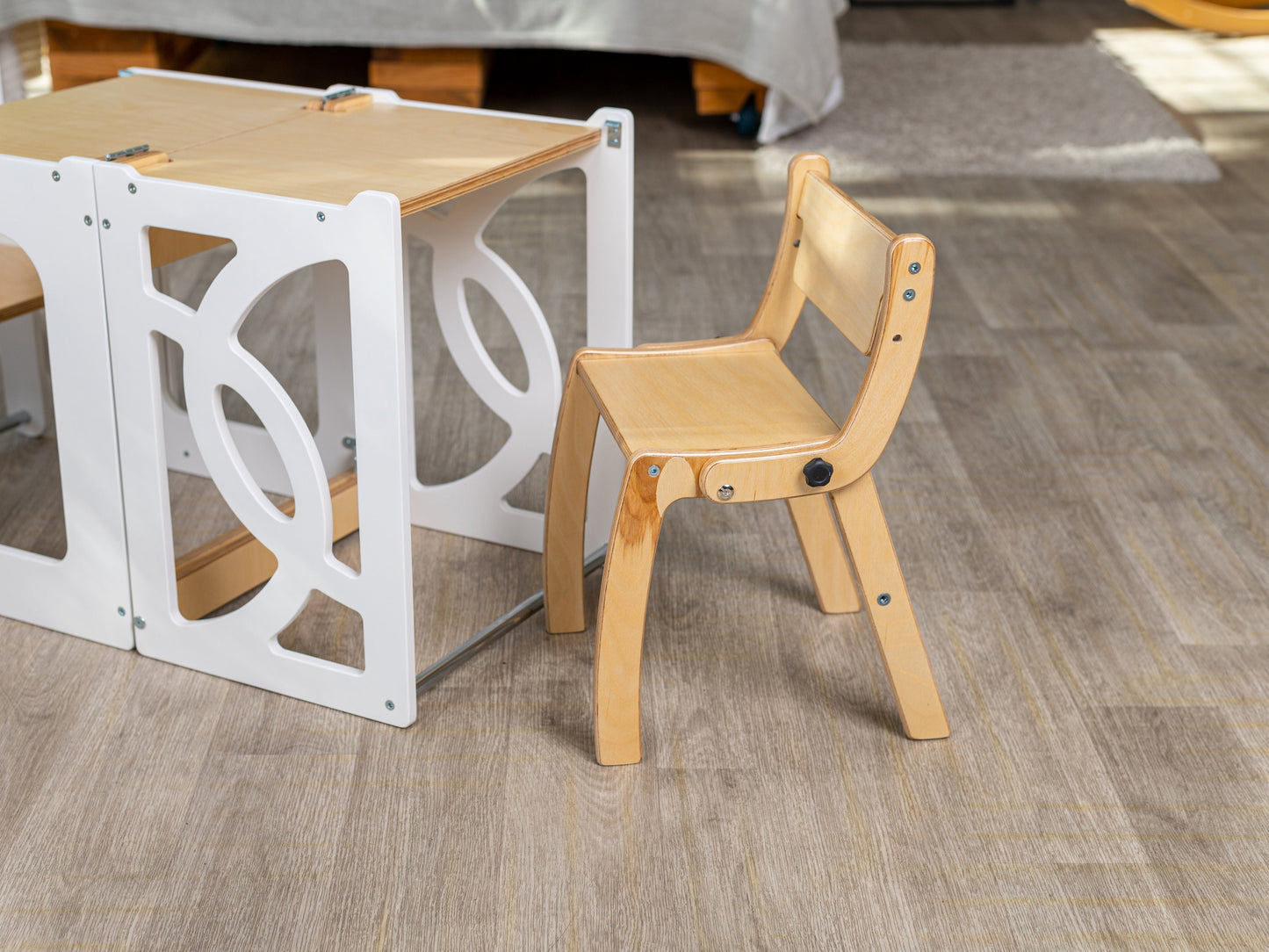 Toddler step stool & chair 2in1, toddler chair with back