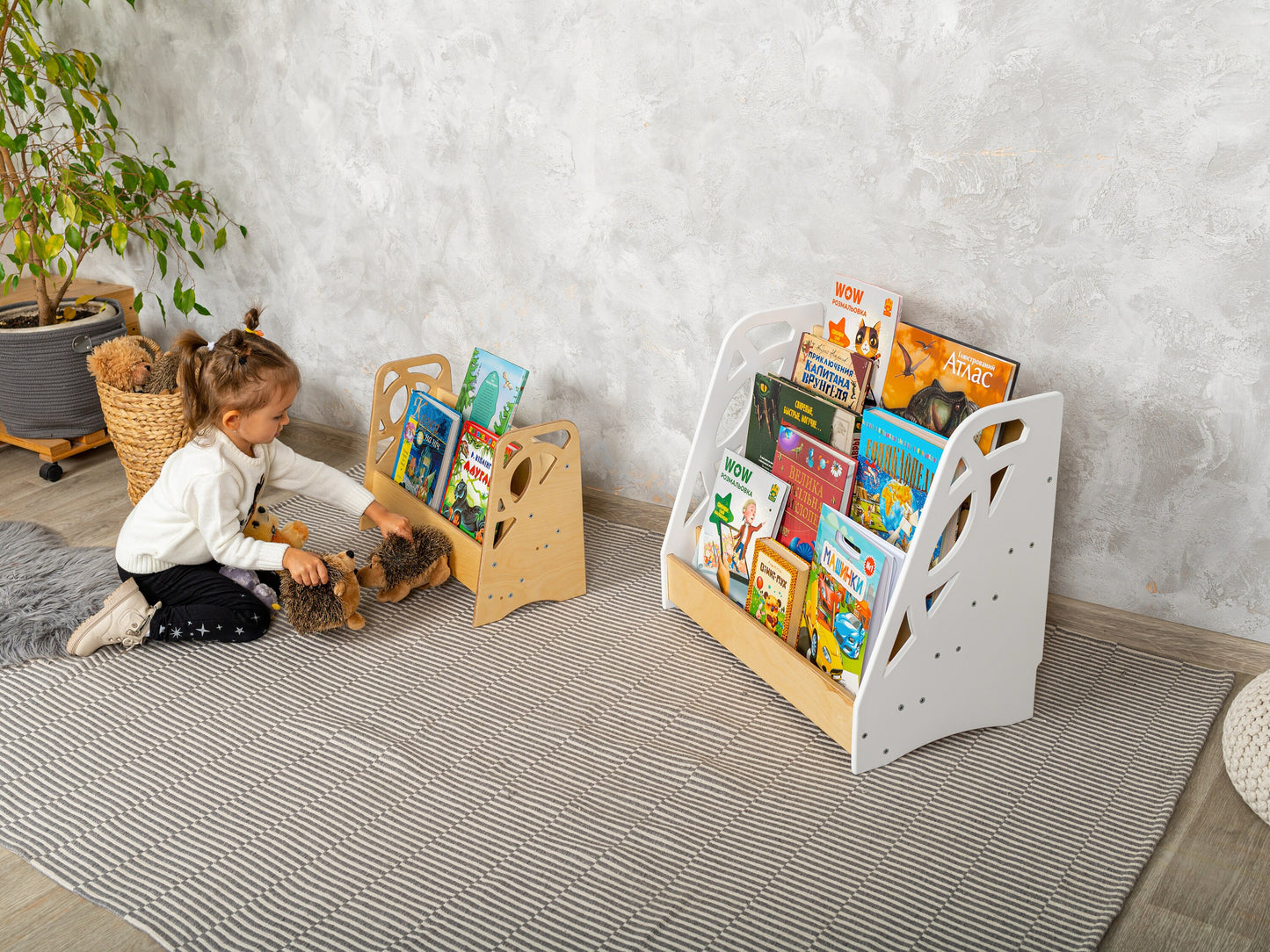 Montessori bookshelf, kids small bookshelf