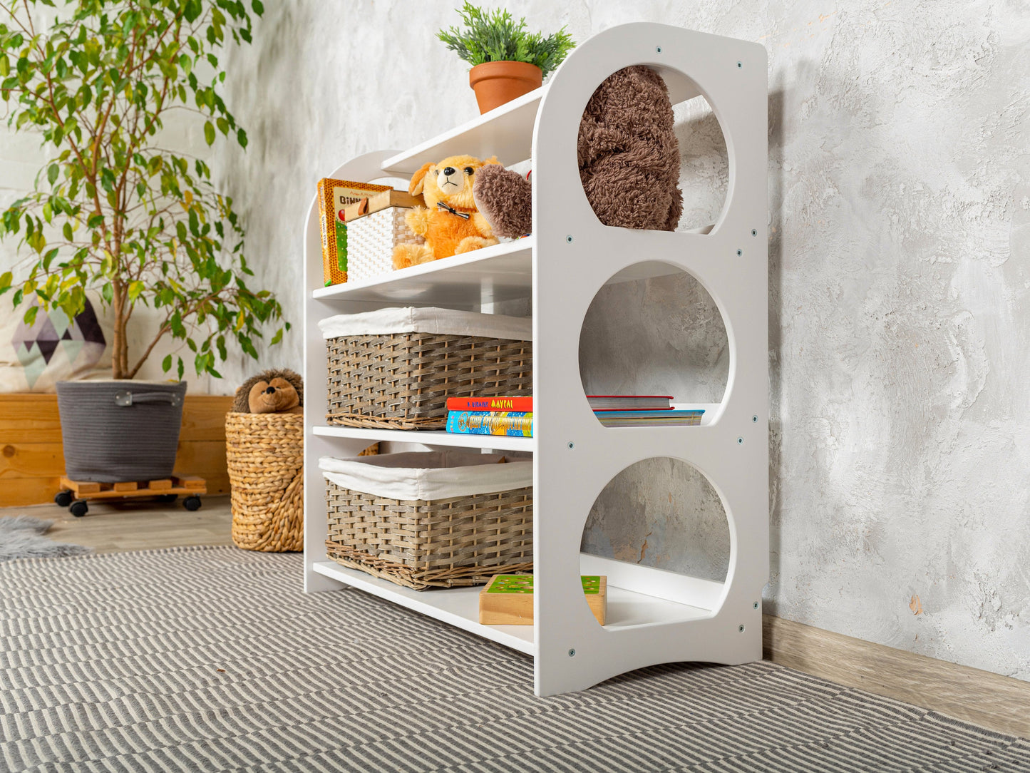 Kids furniture set Open montessori shelf Montessori bookshelf, children Wardrobe