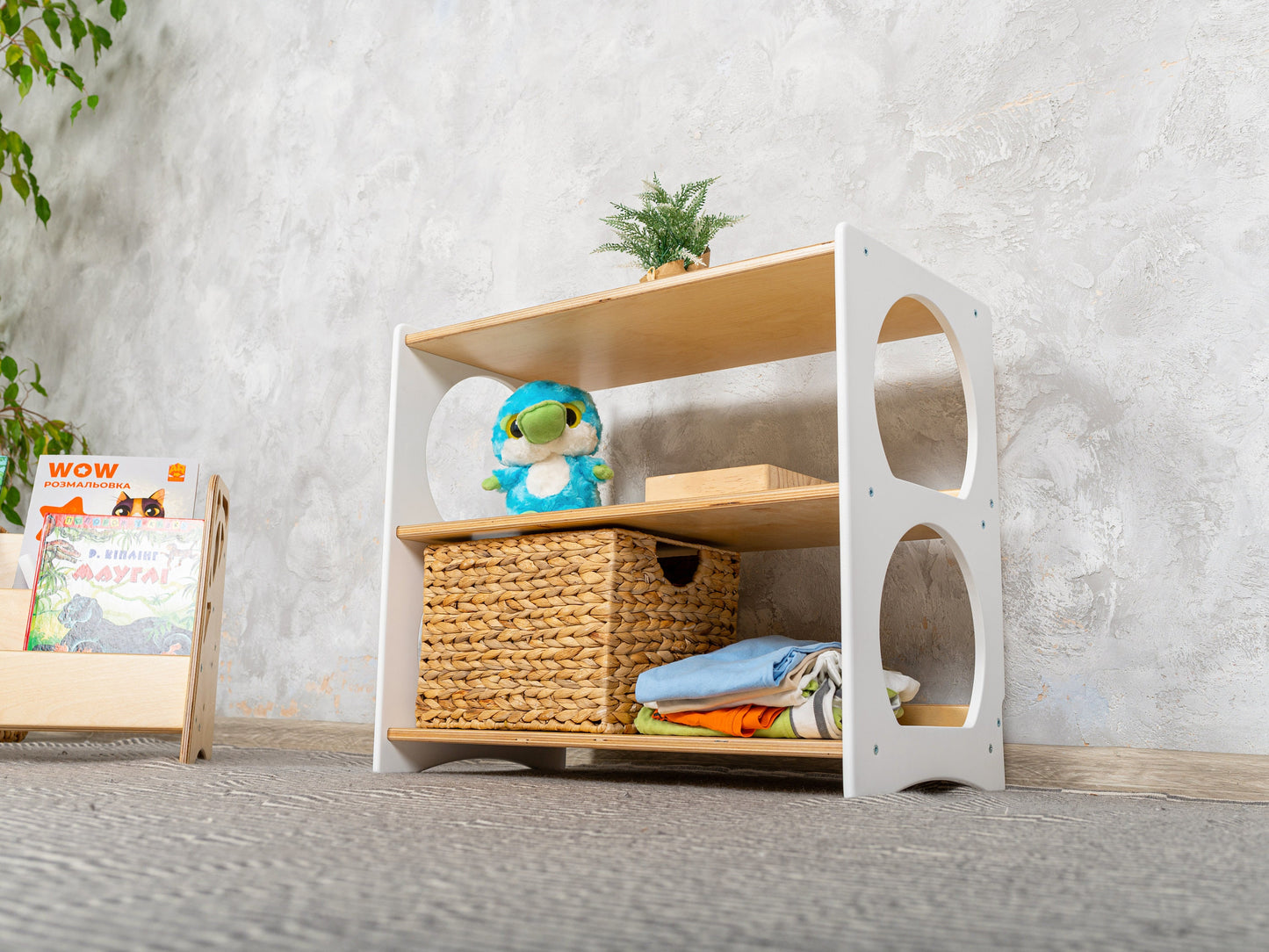 Montessori shelf, 3 tier toy shelf