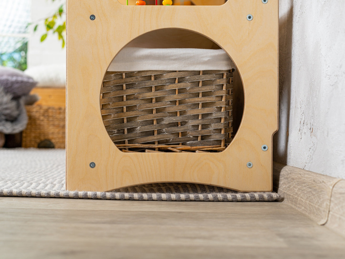 Montessori shelf, 4 tier toddler wood shelf