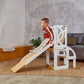Convertible toddler tower WITH SLIDE and Seatback, Double learning toddler tower