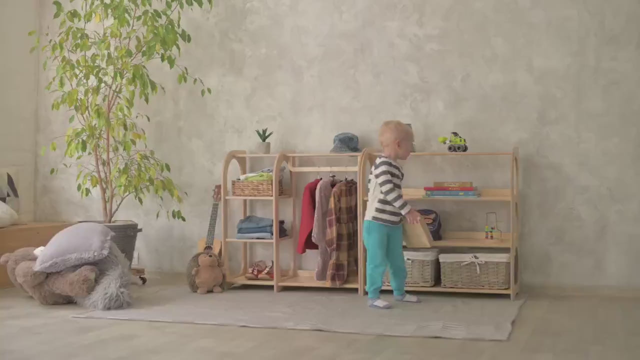 Montessori clothing rack, Children wardrobe