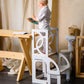 Learning helper tower table chair WITH A BACK!, montessori learning toddler tower - Climbambino