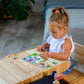 White Step stool with back Learning toddler tower table Kitchen helper stool Wooden step stool Kitchen stool Toddler tower Montessori stool - Climbambino