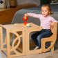 Convertible learning toddler tower table 2 in 1, kitchen helper stool - Climbambino