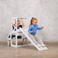 Double learning tower convertible with Seatback and Slide, twins learning helper tower - Climbambino