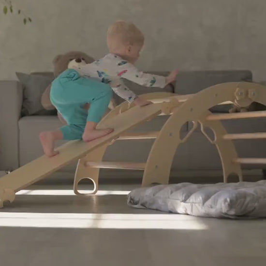 Large Climbing Arch with Pillow, Montessori Rocker