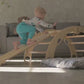 Foldable montessori climbing arch with pillow, rock ramp and slide
