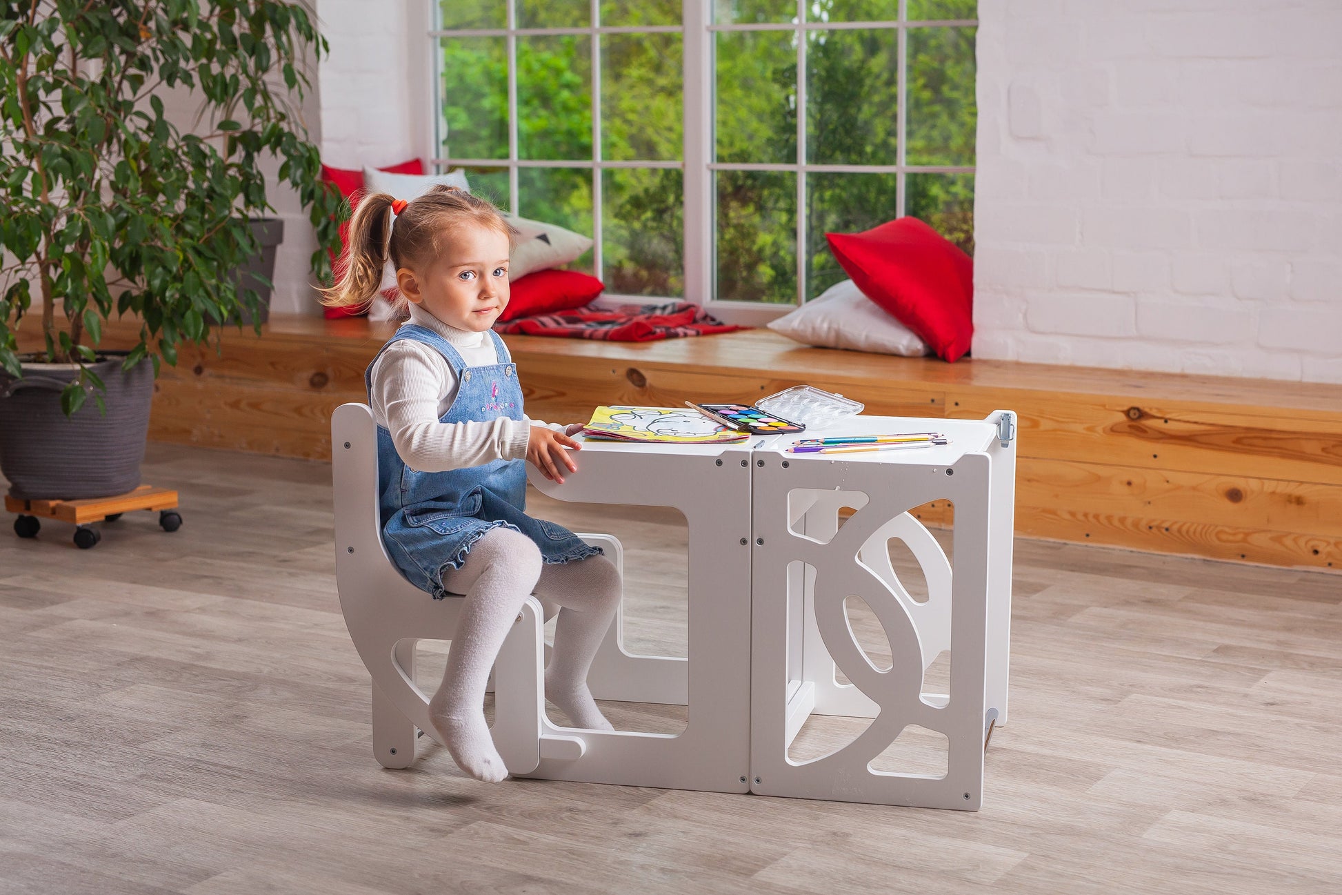 Learning helper tower & table 2 in 1, kitchen helper stool