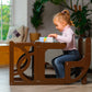 BROWN Learning Convertible tower & table, kitchen step stool