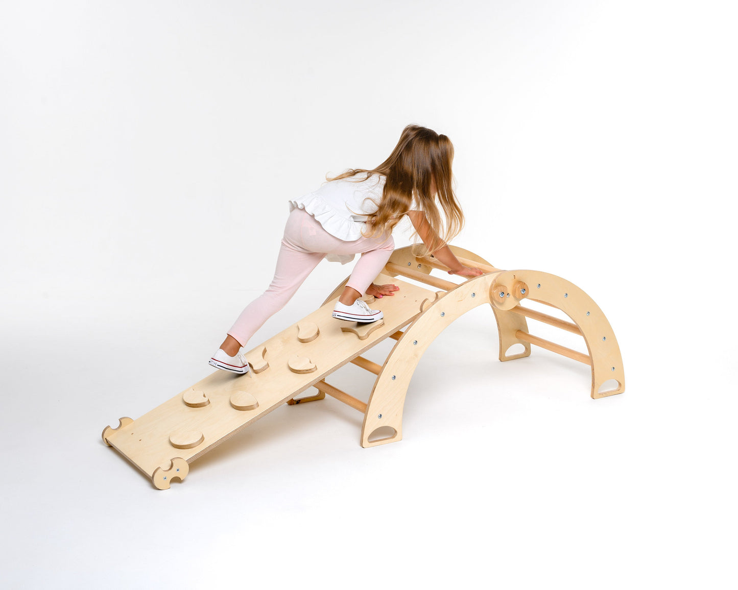 Two-sided rock ramp for Climbambino foldable arch, climbing triangle or Climber