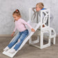Convertible toddler tower WITH BACK and slide, Twins learning toddler tower