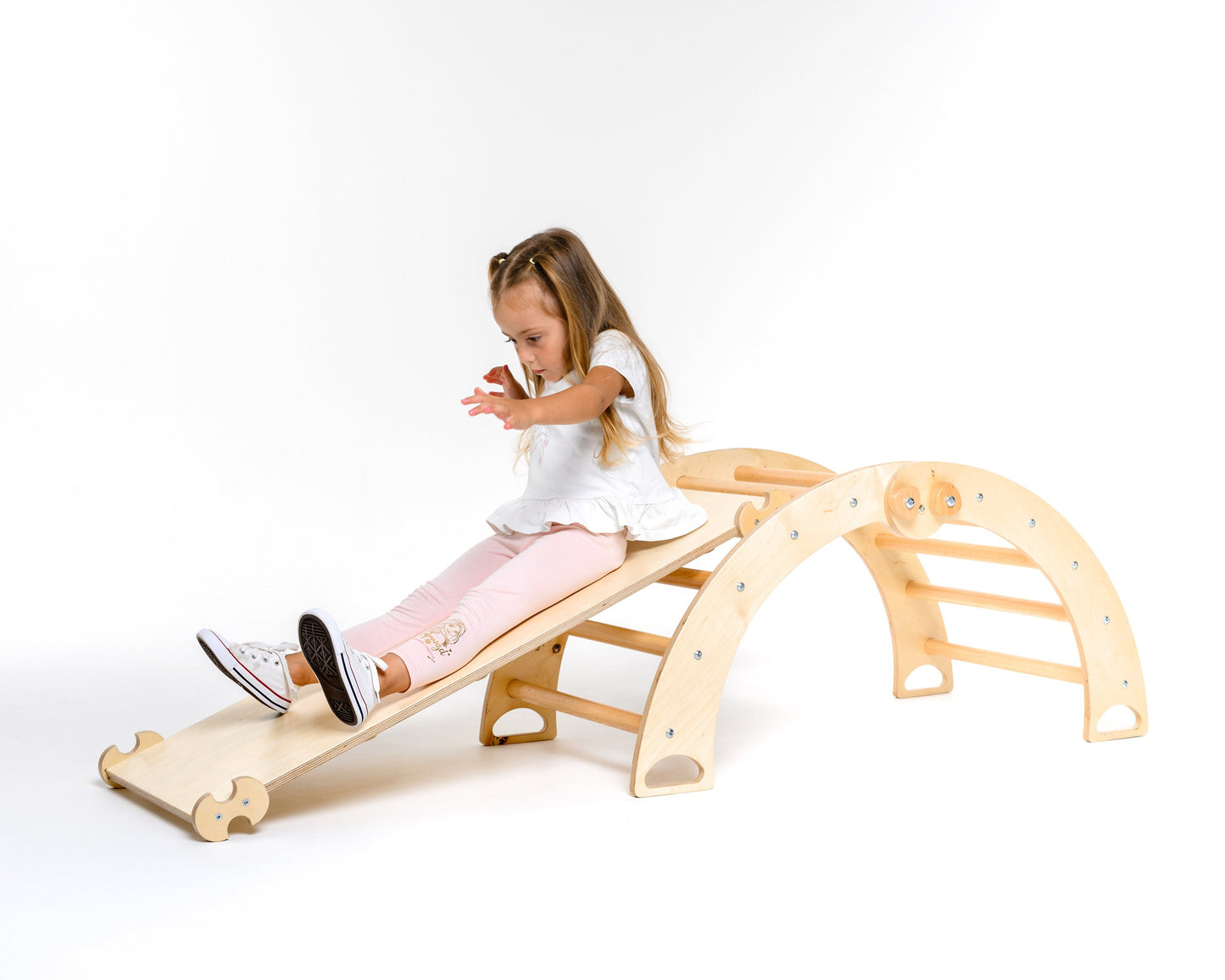 Foldable climbing Arch with mattress, Rock Ramp and slide