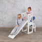 Brown Convertible learning helper tower & table, montessori kitchen step stool