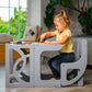 Gray Convertible learning toddler tower & table WITH BACK - listing for Kayan
