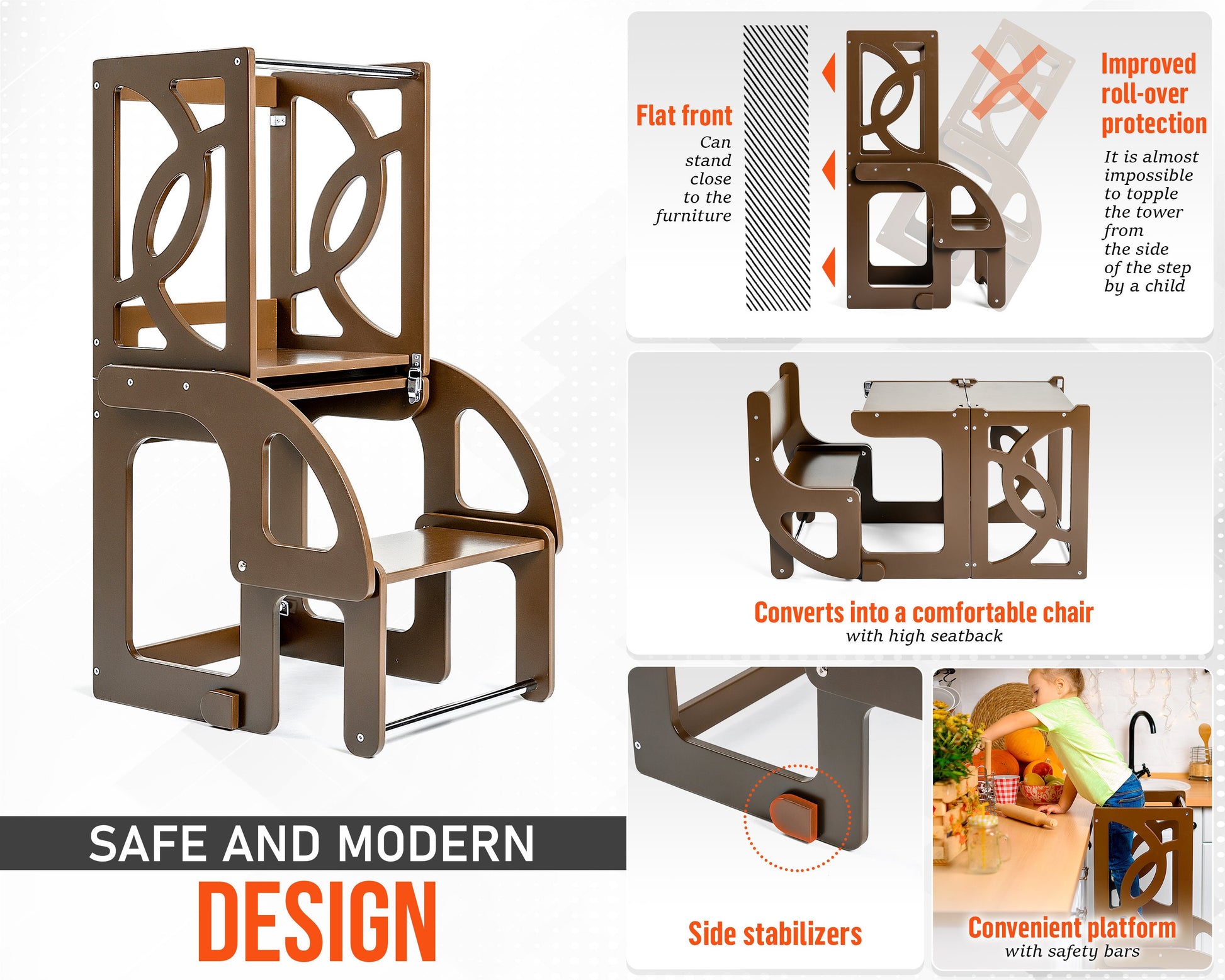 Red Step stool Learning toddler tower lernturn Kitchen helper