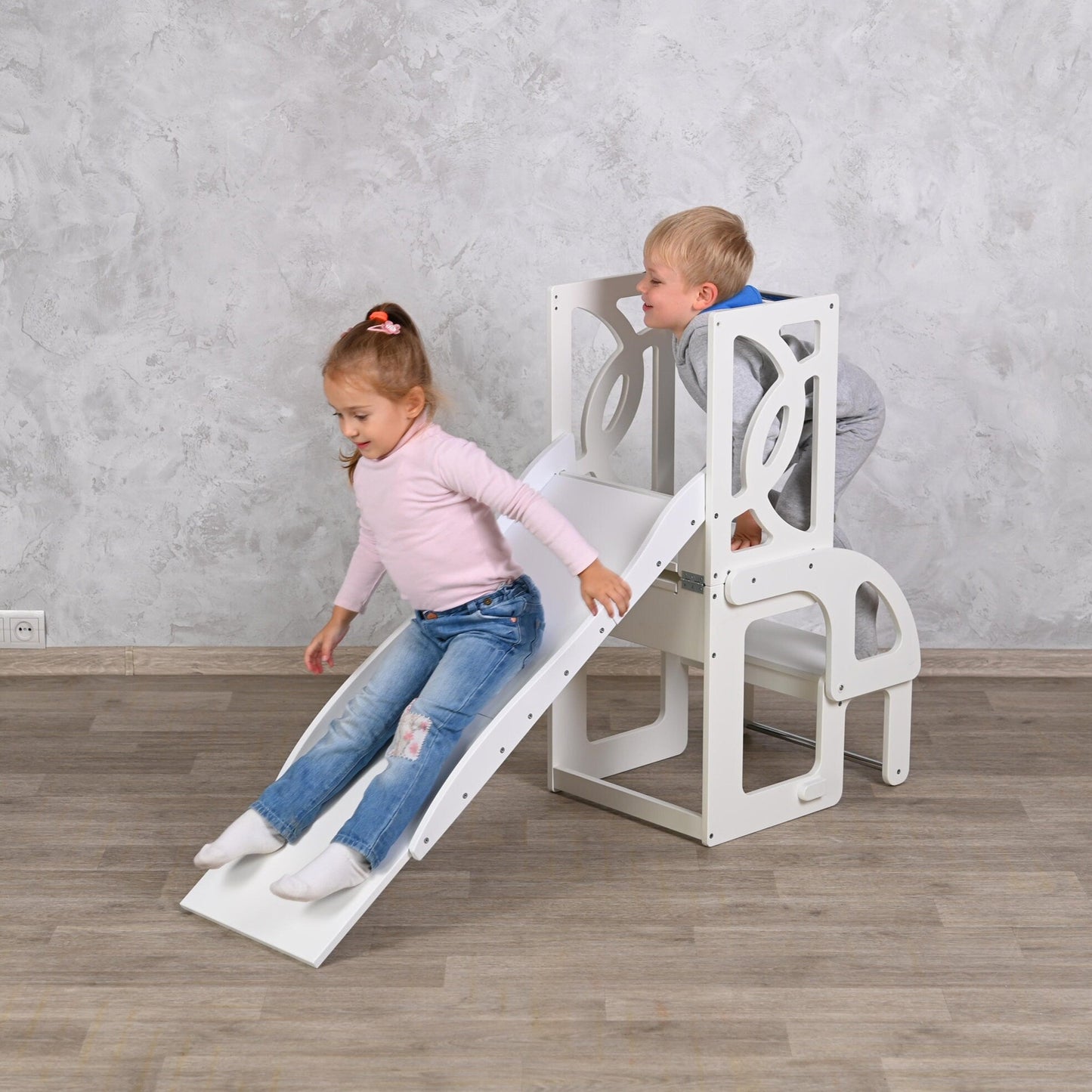 Convertible learning helper tower & table, montessori kitchen step stool