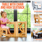 Learning helper tower table chair WITH A BACK!, montessori learning toddler tower