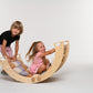 Climbing Montessori furniture, Foldable Climbing Arch with Arch Rocker Pillow and Rock Climbing Ramp