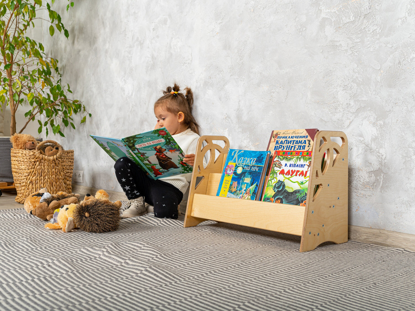 Montessori bookshelf, kids small bookshelf