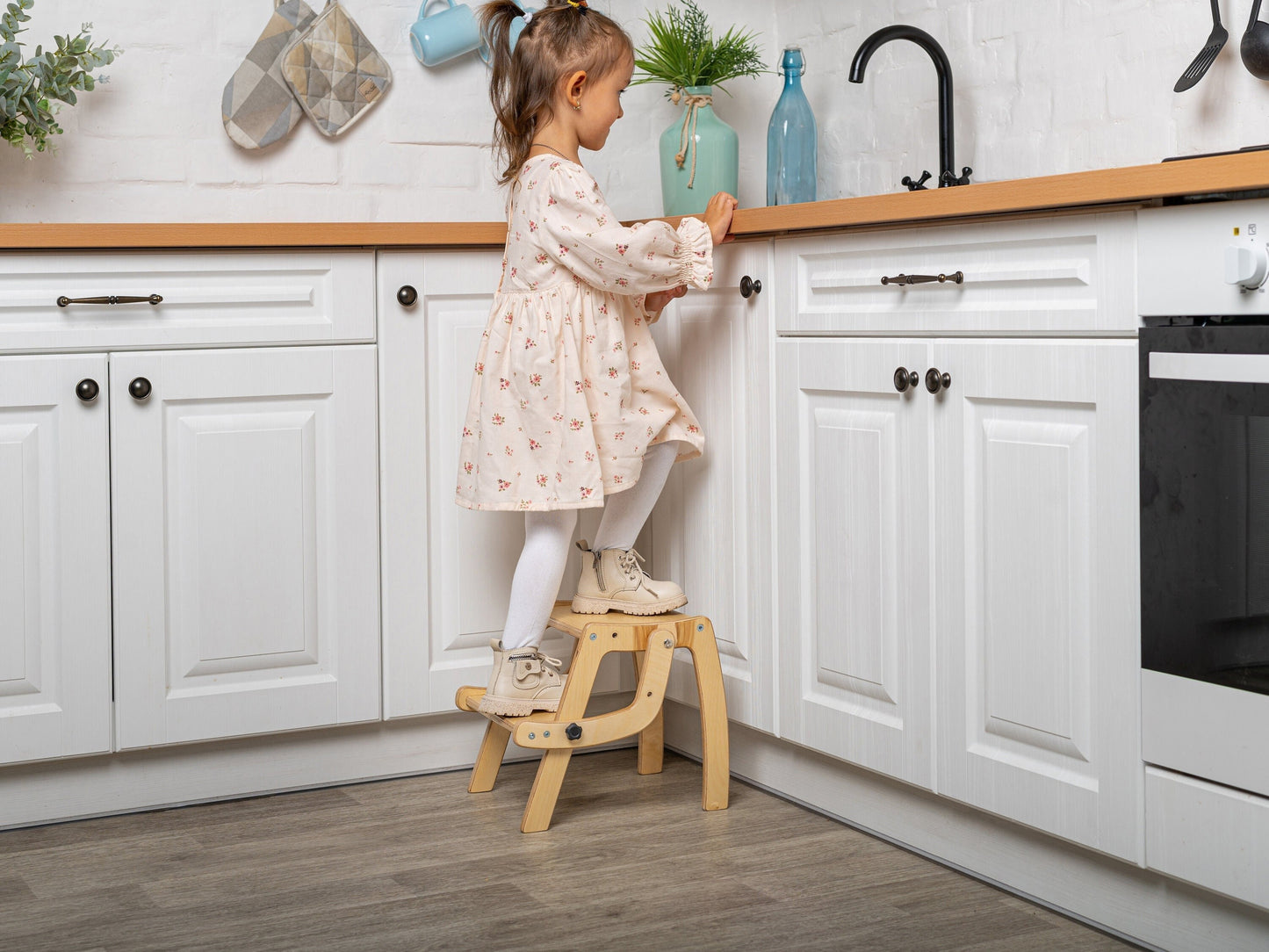 Convertible Step Stool & Chair 2in1, kids kitchen stool