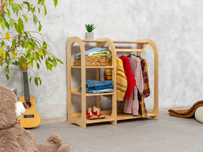 Kids furniture set Open montessori shelf Montessori bookshelf, children Wardrobe