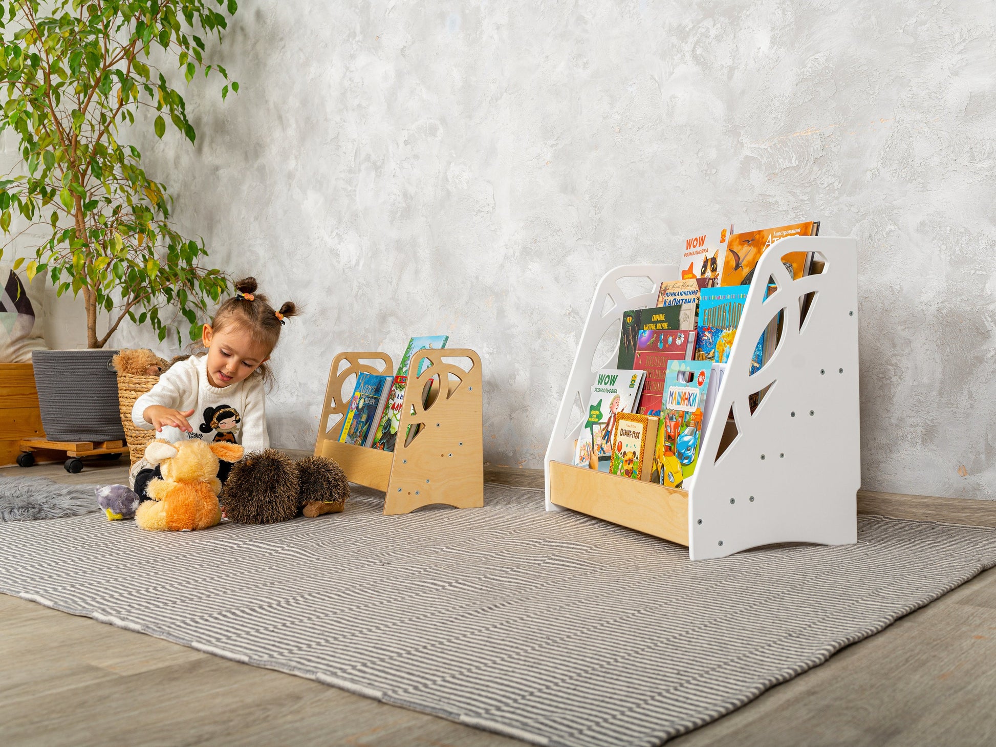 Large Montessori Bookshelf, toddler bookcase