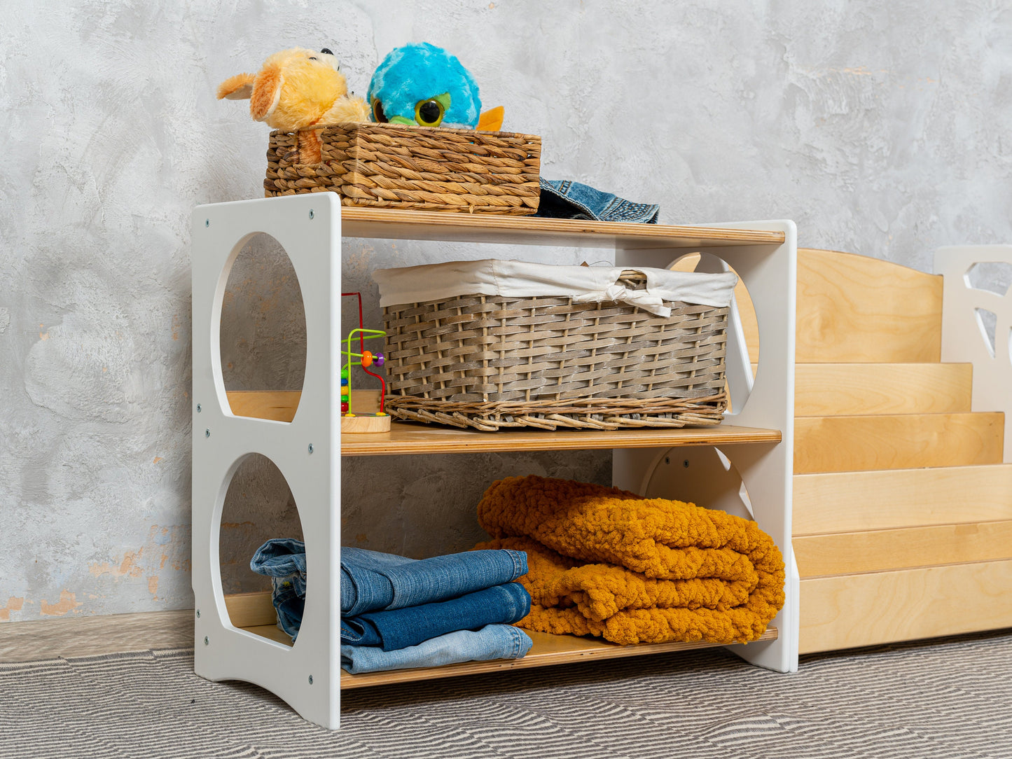 Montessori shelf, 3 tier toy shelf
