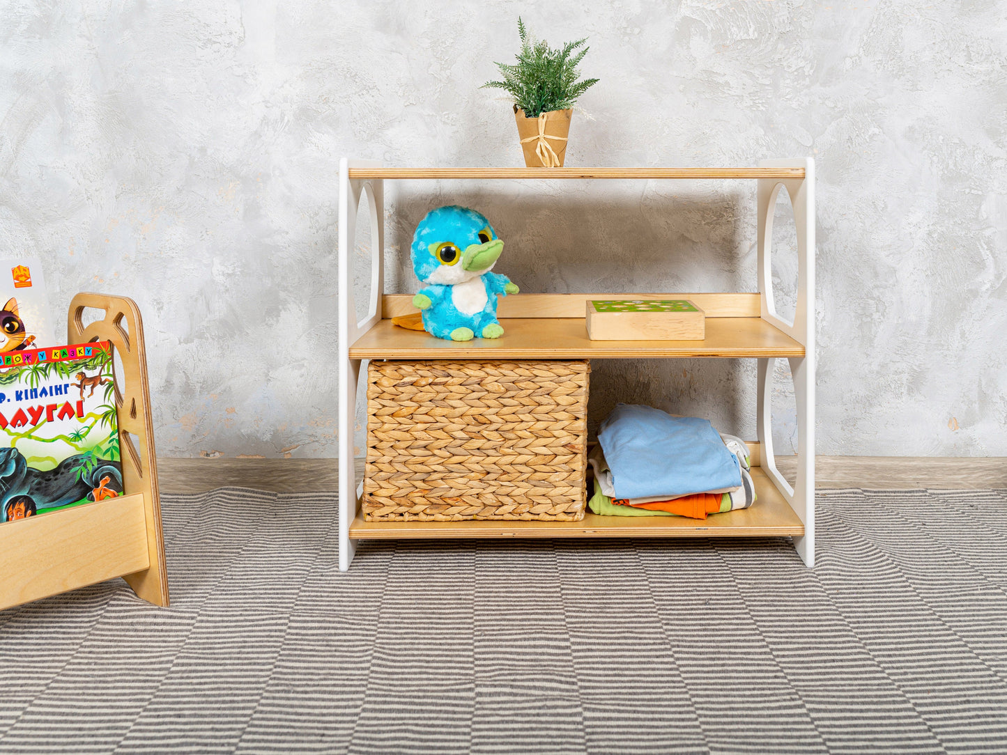 Montessori shelf, 3 tier toy shelf
