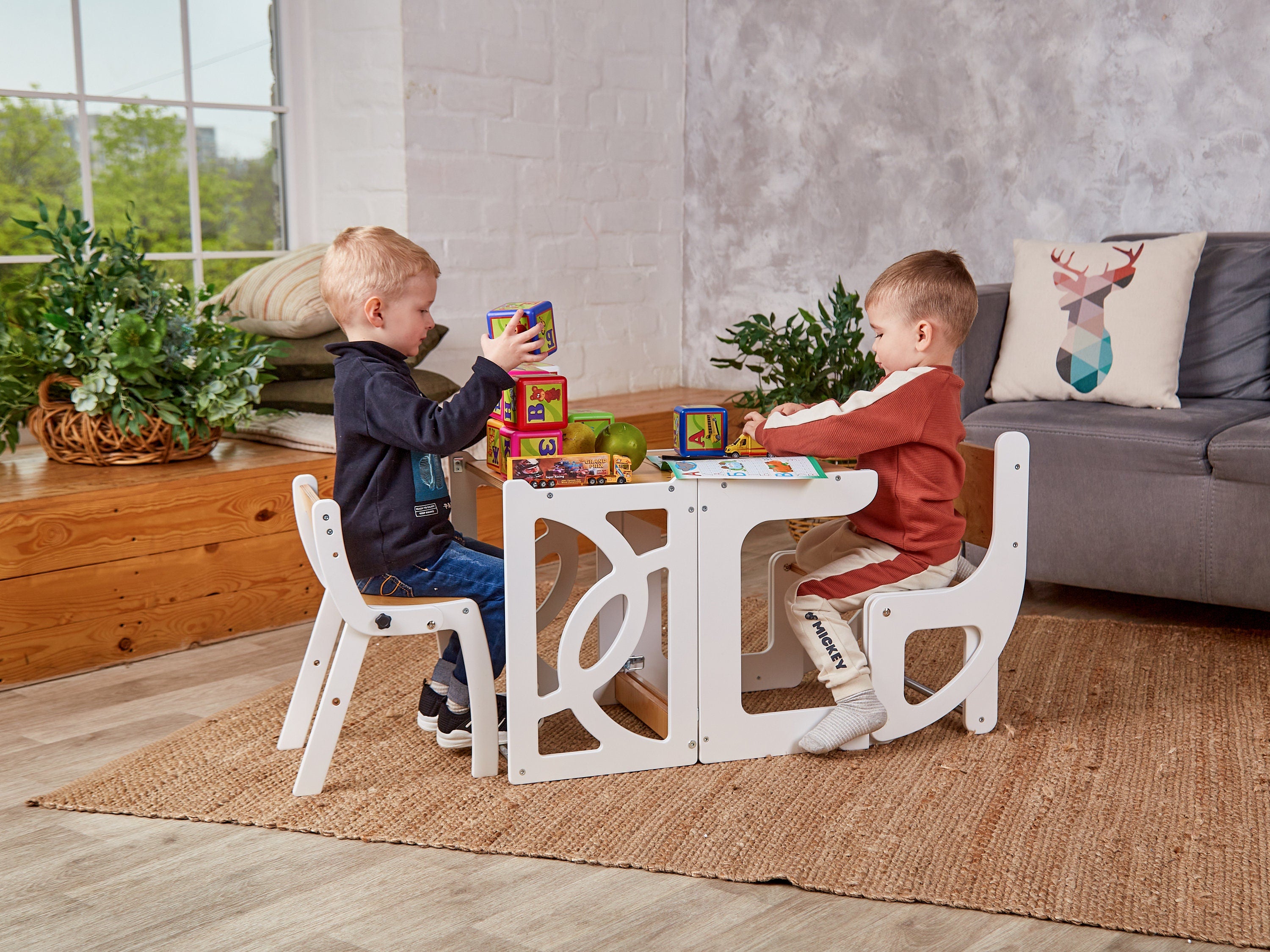 Montessori helper tower table and chair in discount one