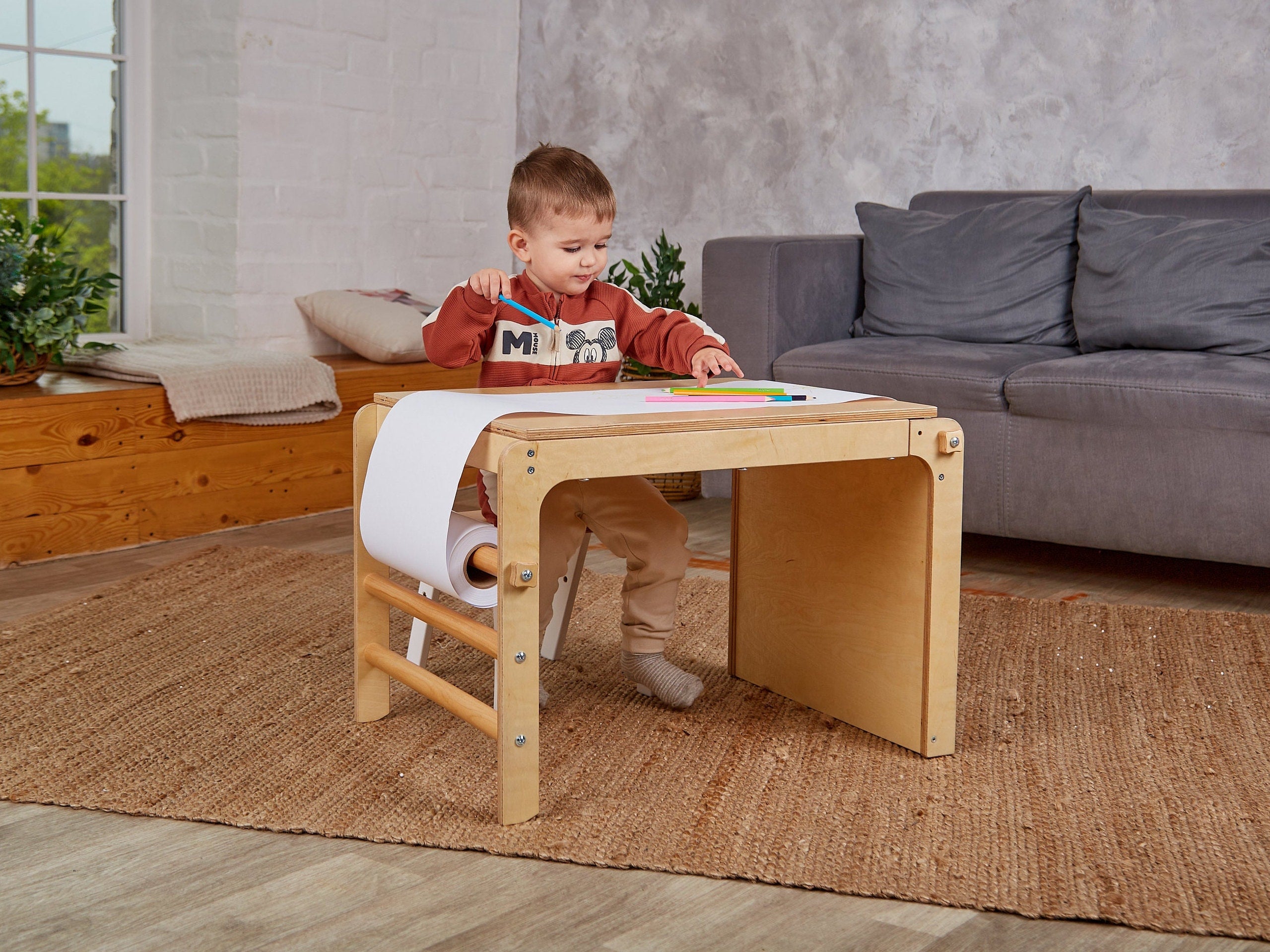 Play table and store chairs for toddlers